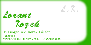 lorant kozek business card